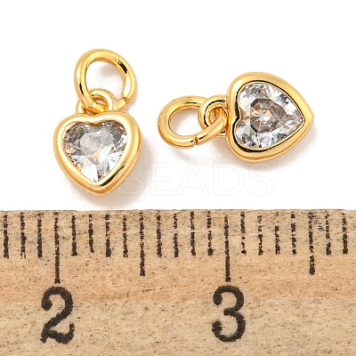 Brass Micro Pave Clear Cubic Zirconia Pendants KK-P275-33A-G-1