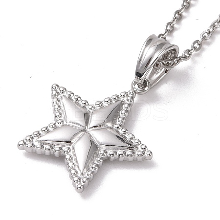 Non-Tarnish 304 Stainless Steel Pentagram Pendant Necklace for Women STAS-E154-23P-1