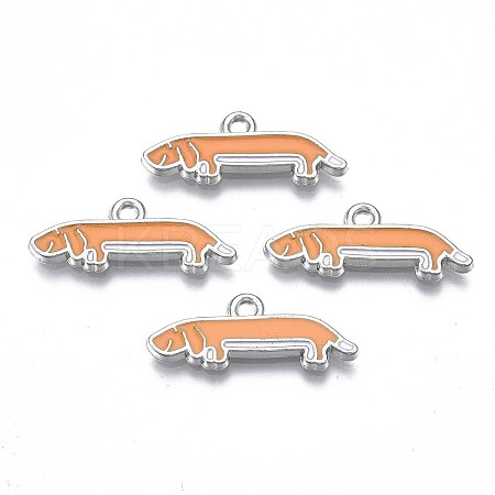 Rack Plating Alloy Enamel Pendants PALLOY-T075-156-1
