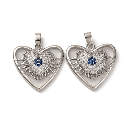 Brass Micro Pave Cubic Zirconia Pendants KK-F903-10P-1