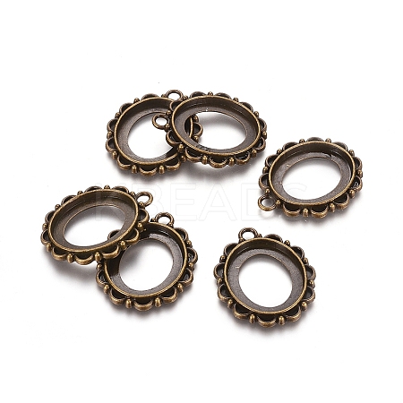 Tibetan Style Alloy Open Back Pendant Cabochons Settings LS-EA416Y-AB-1
