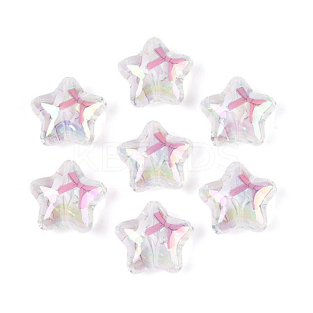 UV Plating Printed Transparent Acrylic Beads PACR-N017-01A-1