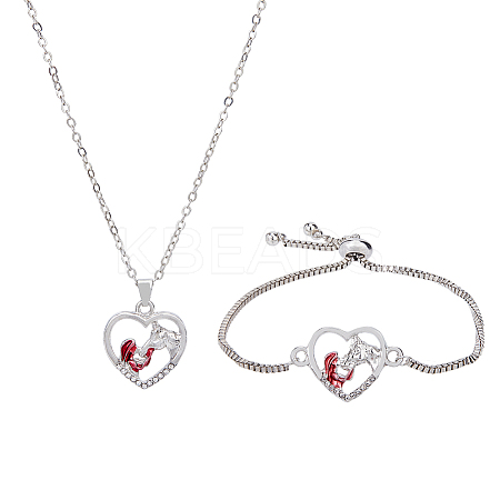 1Pc Alloy Heart Link Silder Bracelets SJEW-OC0001-01-1