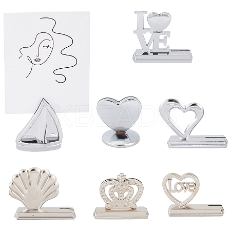 7Pcs Alloy Place Card Holders ODIS-OC0001-25-1