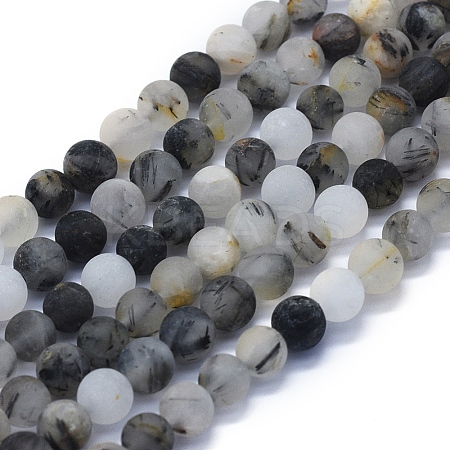 Natural Rutilated Quartz Beads Strands G-E561-07-6mm-1