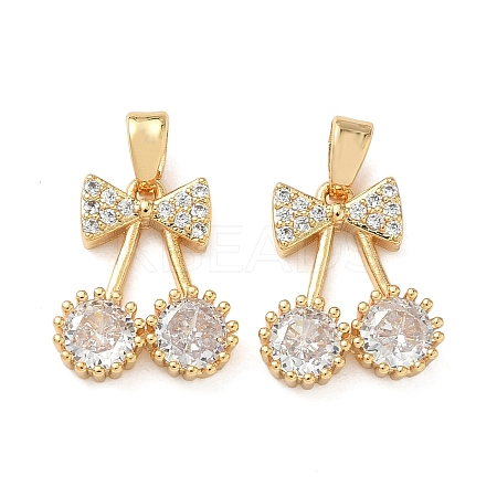 Brass Micro Pave Cubic Zirconia Pendants KK-Z136-72G-1