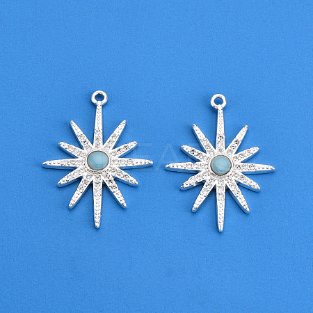 Brass Micro Pave Cubic Zirconia Enamel Pendants KK-T074-57P-1