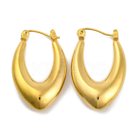 Ltter V Ion Plating(IP) 304 Stainless Steel Hoop Earring EJEW-H013-11G-1