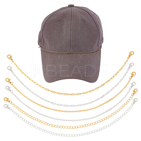 6Pcs Brss Baseball Cap Chain AJEW-GO00038-1