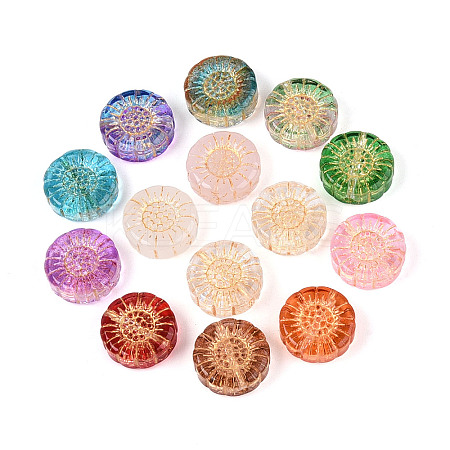 Baking Paint Transparent Glass Beads DGLA-N018-20-1