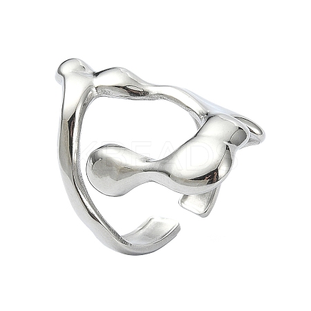 304 Stainless Steel Cuff Rings for Women RJEW-M019-05P-1