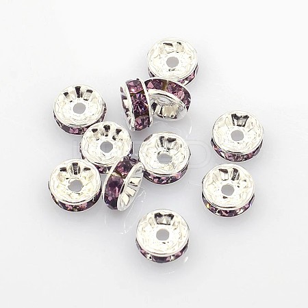 Brass Grade A Rhinestone Spacer Beads RSB038NF-16-1