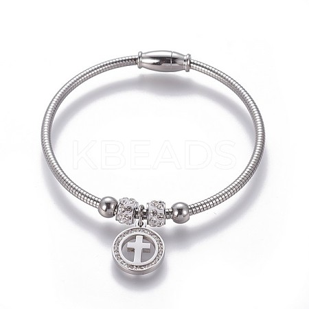 304 Stainless Steel Charms Bangles BJEW-P258-08P-1
