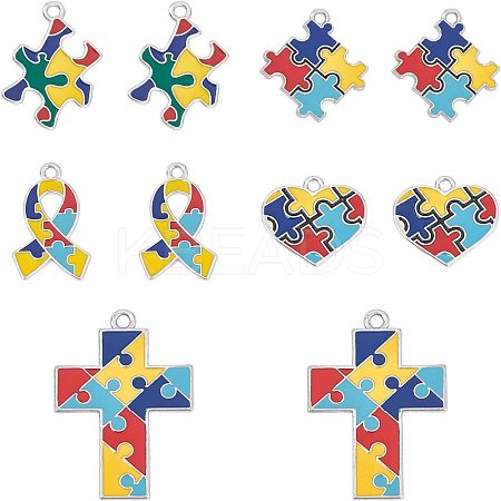 Enamel Alloy Pendants ENAM-FH0001-01-1