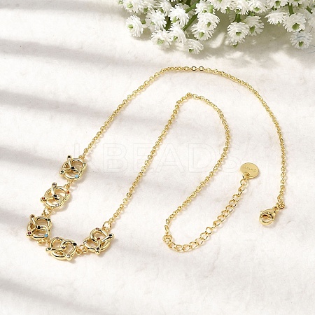 Brass Micro Pave Cubic Zirconia Knot Pendant Necklaces NJEW-B157-08G-02-1