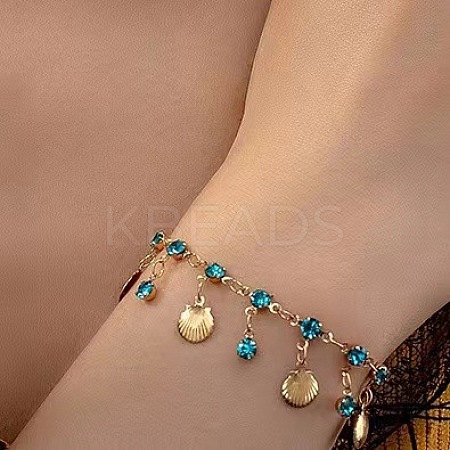 Alloy Rhinestone Cup Chain Bracelets WGDE704-11-1
