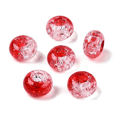 Two Tone Transparent Crackle Acrylic European Beads TACR-P009-B01-06-1