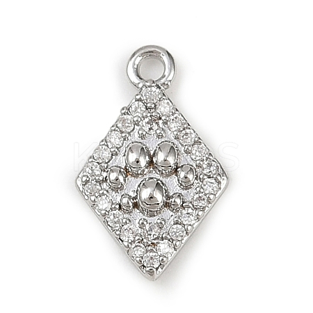 Brass Micro Pave Clear Cubic Zirconia Pendants LS-KK-L238-21P-1