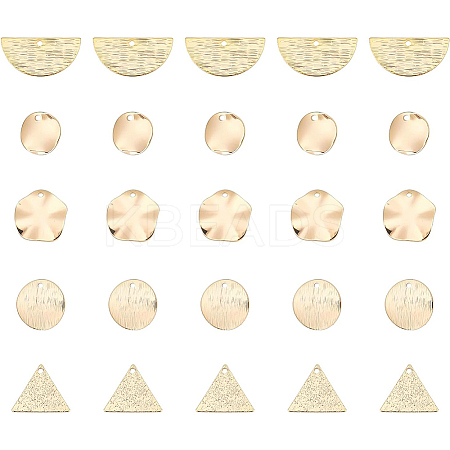 40Pcs 5 Style Brass Pendants KK-BC0002-10G-1