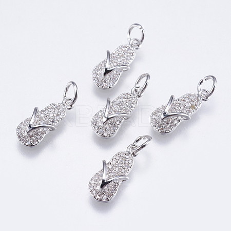 Brass Micro Pave Cubic Zirconia Pendants RB-I077-02P-RS-1