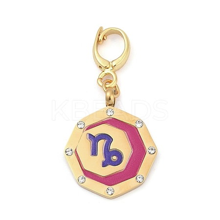 304 Stainless Steel Enamel Pendant Decoration STAS-S168-01G-10-1