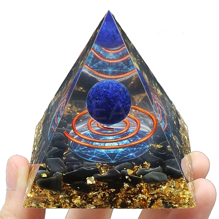 Resin Orgonite Pyramid PW-WG40663-01-1