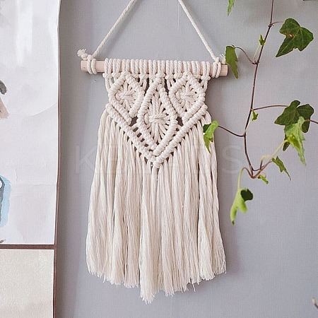 Cotton Cord Macrame Woven Tassel Wall Hanging LS-MAKN-PW0001-015D-1