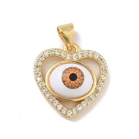 Brass Micro Pave Cubic Zirconia Pendants KK-B059-43G-D-1