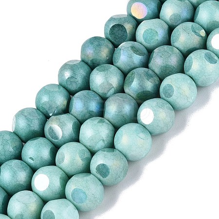 Ombre Effect Dyed Electroplate Opaque Glass Beads Strands EGLA-Q130-01A-08-1
