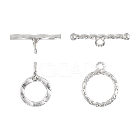 2Pcs 2 Style 925 Sterling Silver Toggle Clasps STER-TA0001-07-1