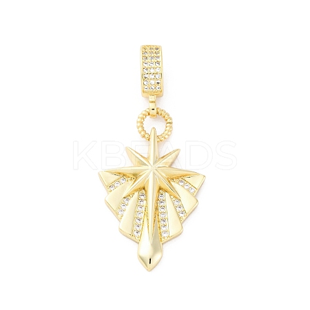 Brass Micro Pave Cubic Zirconia Pendants KK-S510-09G-1