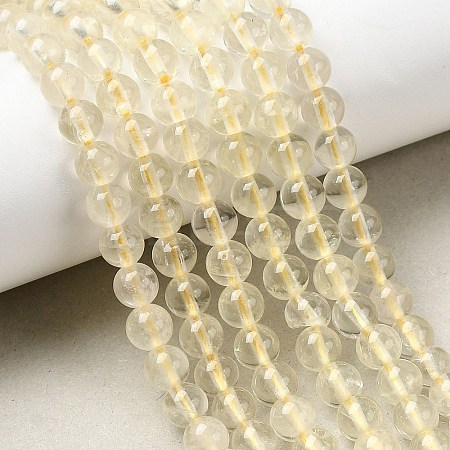 Natural Lemon Quartz(Heated) Beads Strands G-B167-A11-6mm-1