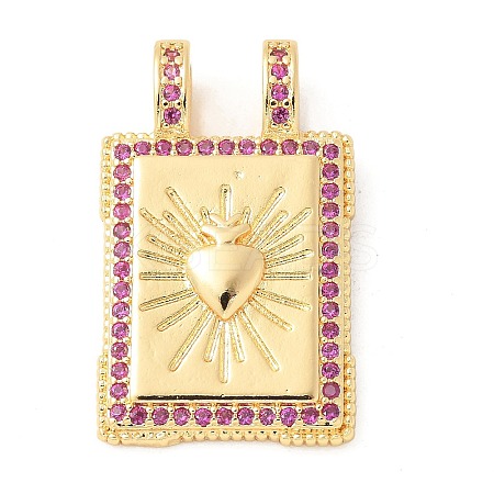Brass Micro Pave Cubic Zirconia Pendants KK-U053-20G-02-1