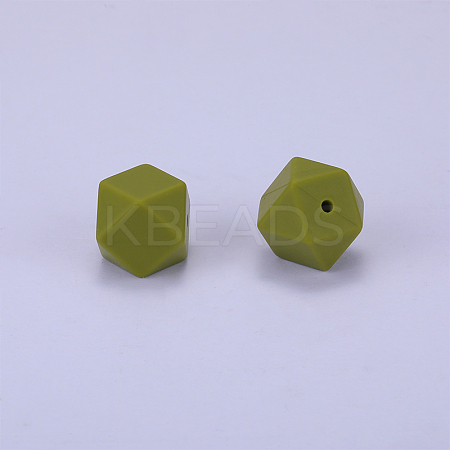Hexagonal Silicone Focal Beads SI-JX0020A-19-1