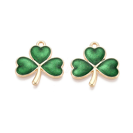 Light Gold Tone Alloy Enamel Pendants FIND-N011-25KCG-1