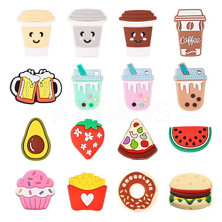 15Pcs 15 Styles Food Silicone Focal Beads SIL-TA0001-87-1