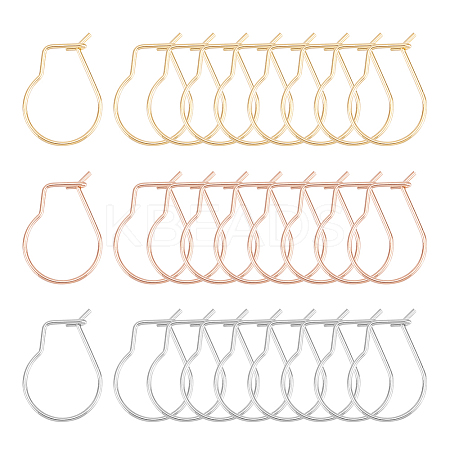 304 Stainless Steel Hoop Earring Findings Kidney Ear Wires STAS-UN0012-43-1