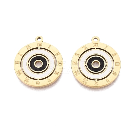 304 Stainless Steel Enamel Pendants STAS-Q111-10G-01-1