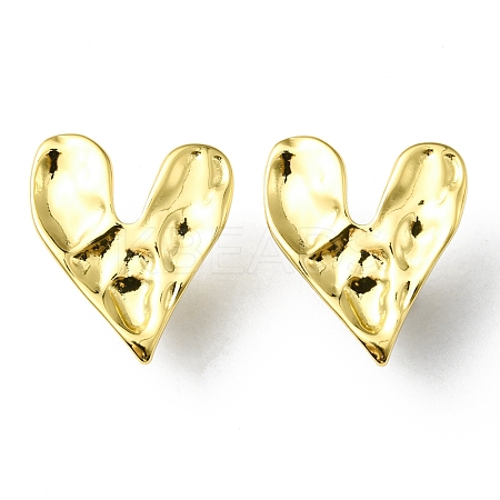 Rack Plating Brass Heart Stud Earrings EJEW-D055-21G-1