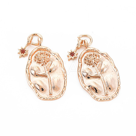Mother's Day Brass Hyacinth Rhinestone Pendants LS-X-KK-S364-213-1