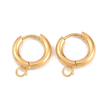 316 Stainless Steel Huggie Hoop Earring Findings X-EJEW-B158-01A-G-1