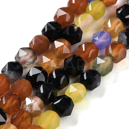Natural Multi-Color Agate Beads Strands G-NH0021-A18-01-1