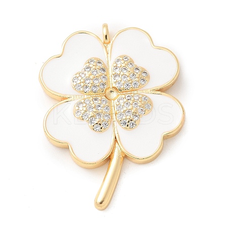 Brass Micro Pave Cubic Zirconia Pendants KK-U053-25G-01-1