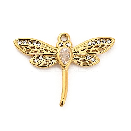 304 Stainless Steel Crystal Rhinestone Pendants STAS-P385-05C-G-1