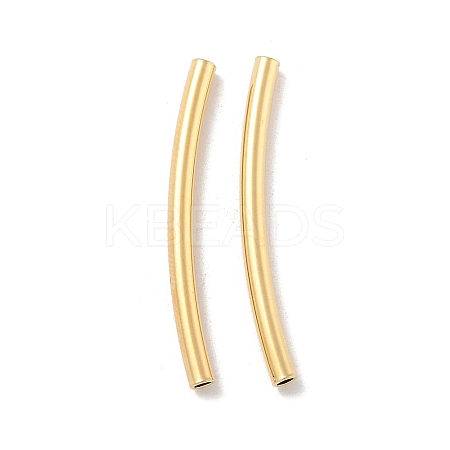 Brass Curved Tube Beads KK-H503-04G-01-1