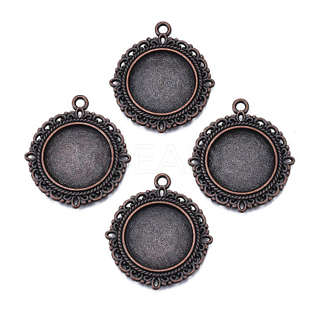 Tibetan Style Alloy Pendant Cabochon Settings TIBE-T003-08R-NR-1