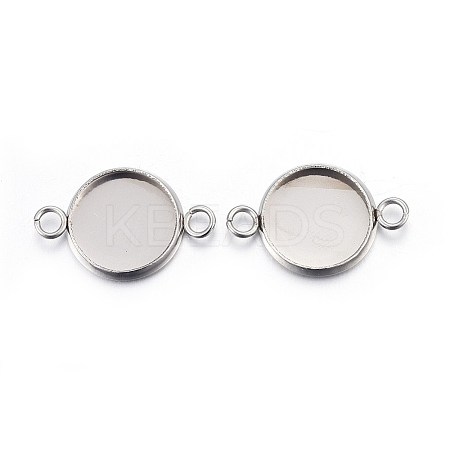 Tarnish Resistant 304 Stainless Steel Cabochon Connector Settings STAS-F191-15P-D-1