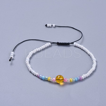 Adjustable Nylon Thread Kid Braided Beads Bracelets BJEW-JB04371-02-1