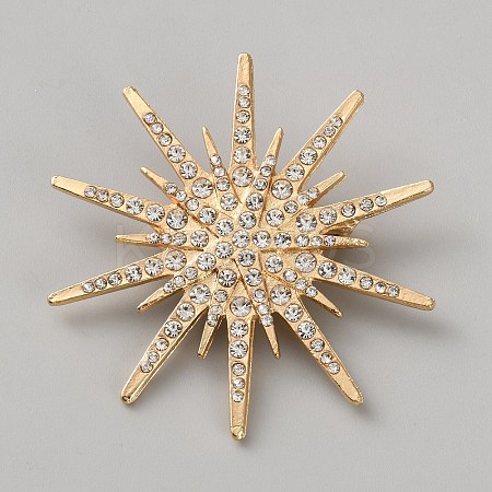 Alloy Rhinestone Lapel Pins for Clothes JEWB-WH0056-005G-1