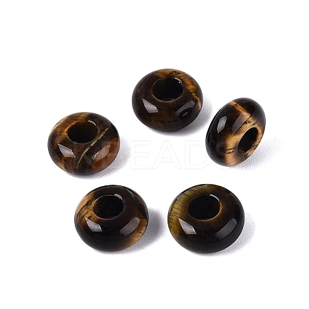 Natural Tiger Eye European Beads G-Q602-04K-1